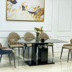 Bàn Ăn Mặt Đá Italic LH76 – Hiện Đại và Sang Trọng