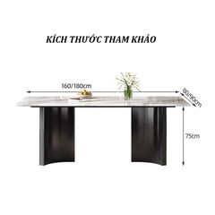 Bàn Ăn Mặt Đá Bạch Ngọc Tinh Thể – Khung Inox Mạ Niken Sang Trọng Cho Phòng Ăn