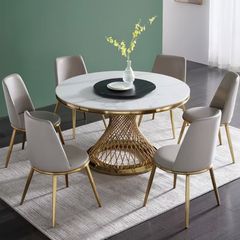 Bộ Bàn Ăn Mặt Đá Medusa + Ghế Aurora - Đẳng Cấp Và Sang Trọng