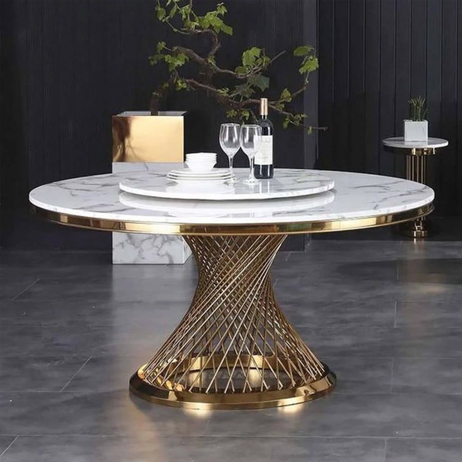 Bộ Bàn Ăn Mặt Đá Medusa + Ghế Aurora - Đẳng Cấp Và Sang Trọng