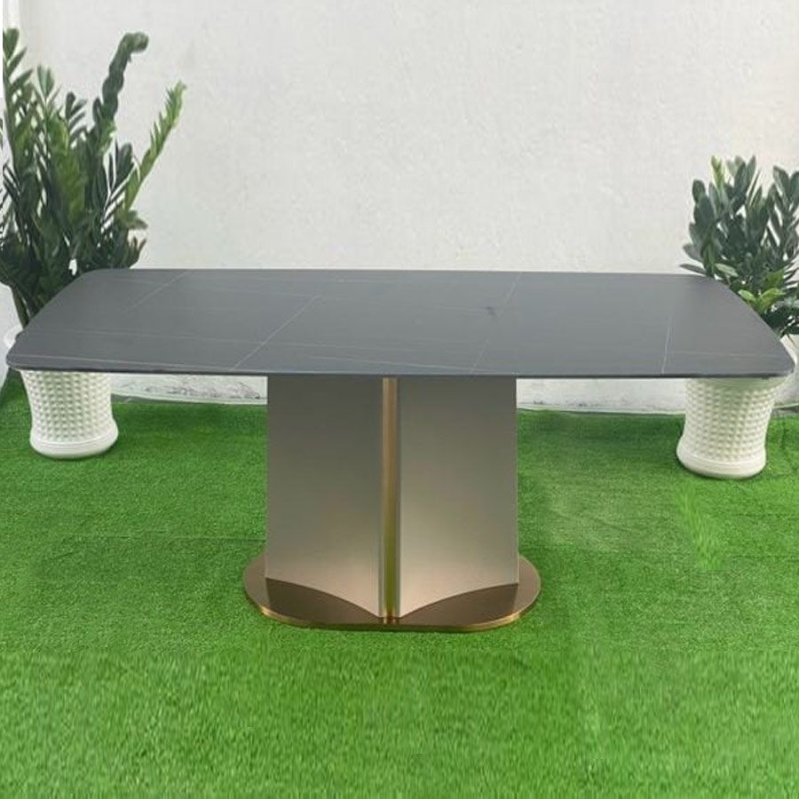 Bàn Ăn Nomelus Mặt Đá Gốm LHBC09 – Đế Bàn Inox Mạ, Thân Gỗ Sơn Tĩnh Điện Bền Bỉ