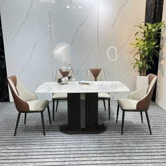 Bàn Ăn Mặt Đá Cao Cấp Pillar LHC0037 – Tinh Hoa Nội Thất Hiện Đại