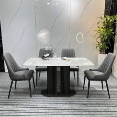Bàn Ăn Mặt Đá Cao Cấp Pillar LHC0037 – Tinh Hoa Nội Thất Hiện Đại