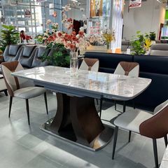 Bàn Ăn Mặt Đá Thông Minh Lazio - Kích thước Mở Rộng, Chất Liệu Cao Cấp