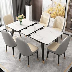 Bộ Bàn Ăn Mặt Đá Plato + Ghế Monet Không Tay - Phong Cách Hiện Đại Và Tinh Tế