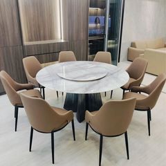 Bàn Ăn Tròn Xoay 2 Mặt Đá Avenue – Sự Lựa Chọn Hoàn Hảo Cho Không Gian Hiện Đại