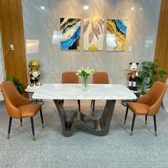 Bàn Ăn Mặt Đá Wave LHC0040 – Sang Trọng và Hiện Đại