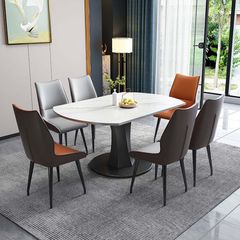 Bàn Ăn Mặt Đá Thông Minh Lucifer Xoay Tròn Thành Chữ Nhật - Sang Trọng