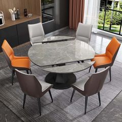 Bàn Ăn Mặt Đá Thông Minh Lucifer Xoay Tròn Thành Chữ Nhật - Sang Trọng