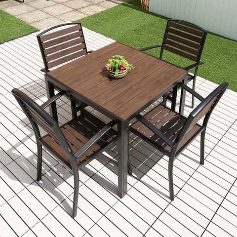 Bàn Sân Vườn Khung Nhôm Giả Gỗ Polywood LHBV20C3 - Phong Cách Hiện Đại