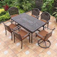 Bàn Sân Vườn Chữ Nhật Có Bếp Nướng LHBV07 - Tạo Điểm Nhấn Độc Đáo Cho Không Gian Ngoài Trời