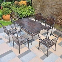 Bàn Sân Vườn Chữ Nhật Cao Cấp LHBV08 - Tạo Điểm Nhấn Sang Trọng Cho Không Gian Ngoài Trời