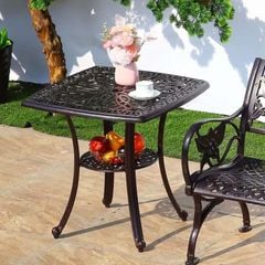 Bàn Sân Vườn Nhôm Đúc Vuông LHBV4 - Sự Kết Hợp Hoàn Hảo Cho Không Gian Ngoại Thất