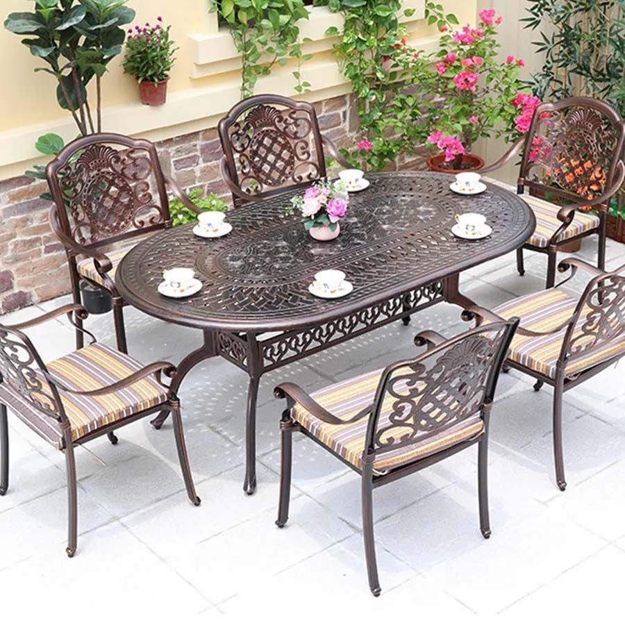 Bàn Sân Vườn Hình Oval Cấp LHBV8 - Sự Lựa Chọn Hoàn Hảo Cho Không Gian Ngoài Trời