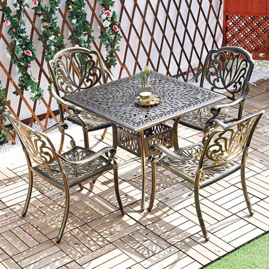 Bàn Sân Vườn Nhôm Đúc LHBV04 - Phong Cách Độc Đáo Cho Không Gian Ngoại Thất