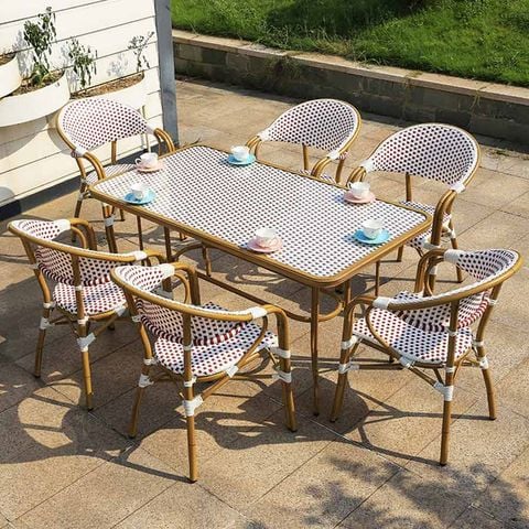 Bộ Bàn Ghế Sân Vườn LHBV12 + LHAV05 - Sự Kết Hợp Hoàn Hảo Cho Không Gian Ngoài Trời
