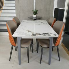 Bộ Bàn Ăn Mặt Đá Có Bếp Từ Lothas + Ghế Sky - Phong Cách Hiện Đại Và Tinh Tế