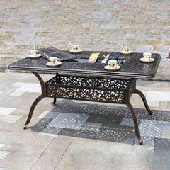 Bàn Sân Vườn Chữ Nhật Có Bếp Nướng LHBV07 - Tạo Điểm Nhấn Độc Đáo Cho Không Gian Ngoài Trời