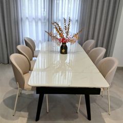 Bộ bàn ăn mặt đá Razor + ghế Princeton - Sang Trọng Và Tinh Tế