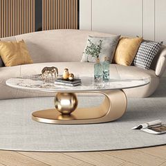 Bàn Trà Oval Mặt Đá Ceramic LHBT2333 - Sang Trọng và Hiện Đại