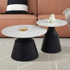 Bàn Trà Mặt Đá LHAK07 - Bàn Trà Chân Sắt Sơn Tĩnh Điện, Mặt Đá Ceramic