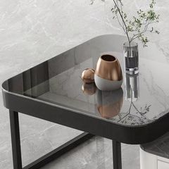 Bàn Trà Đôi LHBT169 - Bàn Trà Khung Gỗ MDF, Mặt Đá Ceramic Và Kính