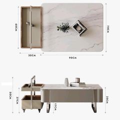 Bàn Trà Đôi LHBT138 - Bàn Trà Mặt Đá Ceramic Hiện Đại