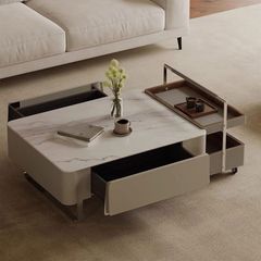 Bàn Trà Đôi LHBT138 - Bàn Trà Mặt Đá Ceramic Hiện Đại