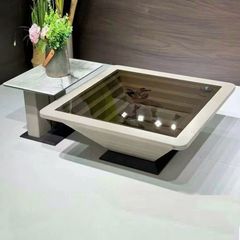 Bàn Trà Đôi LHBT80 - Thiết Kế Hiện Đại Với Mặt Kính Và Đá Cao Cấp