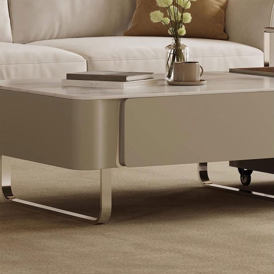 Bàn Trà Đôi LHBT138 - Bàn Trà Mặt Đá Ceramic Hiện Đại