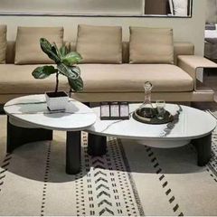 Bàn Trà Mặt Đá LHBT2332 - Khung Gỗ MDF, Mặt Đá Marble Sang Trọng