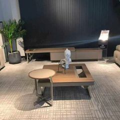 Bàn Trà Đôi Vuông Da LHBT8050 - Sang Trọng Với Chất Liệu Vân Óc Chó Và Bọc Da