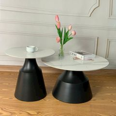Bàn Trà Mặt Đá LHAK07 - Bàn Trà Chân Sắt Sơn Tĩnh Điện, Mặt Đá Ceramic