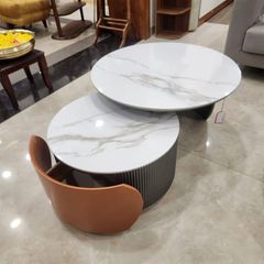 Bàn Trà Tròn Mặt Đá LHC2251 - Sự Lựa Chọn Sang Trọng Cho Không Gian Hiện Đại
