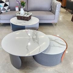 Bàn Trà Tròn Mặt Đá LHC2251 - Sự Lựa Chọn Sang Trọng Cho Không Gian Hiện Đại