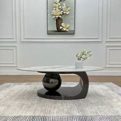 Bàn Trà Oval Mặt Đá Ceramic LHBT2333 - Sang Trọng và Hiện Đại