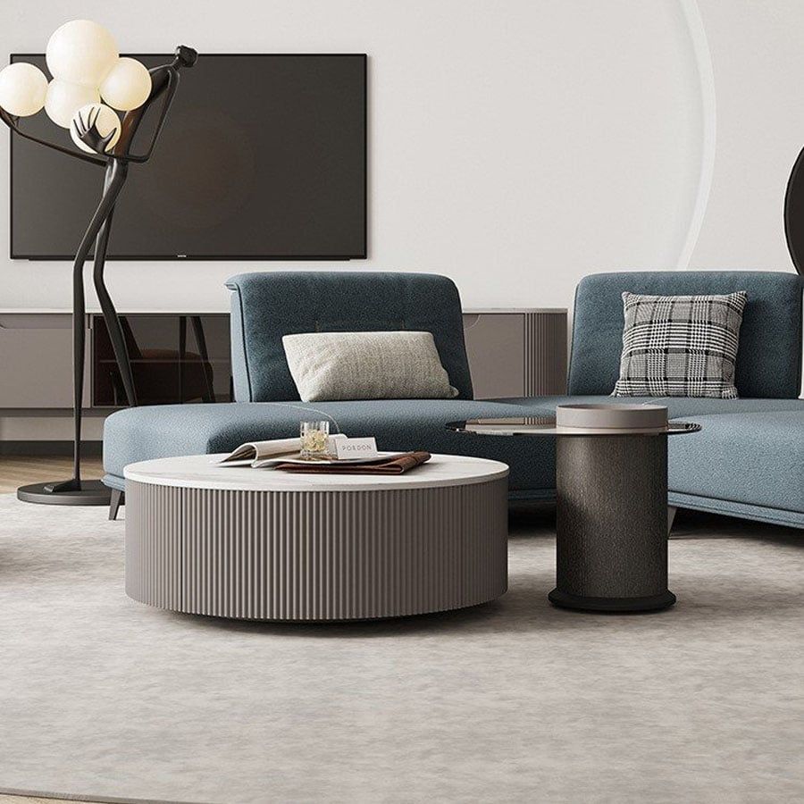 Bàn Trà Mặt Đá Horus LHBT01 - Sự Kết Hợp Hoàn Hảo Giữa Đá Tự Nhiên Và Kính Cường Lực