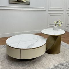 Bàn Trà Đôi Mặt Đá Louis LHBT806 - Vẻ Đẹp Sang Trọng và Tinh Tế Cho Phòng Khách