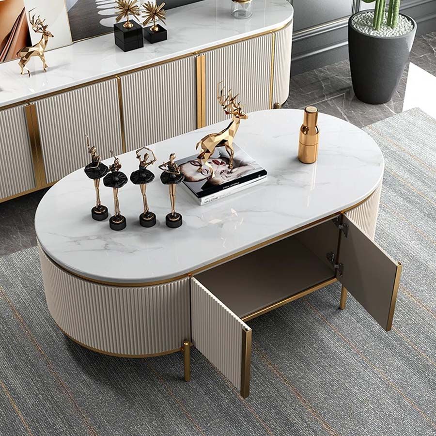 Bàn Trà Oval Modana LH816 - Phong Cách Sang Trọng Cho Phòng Khách Hiện Đại
