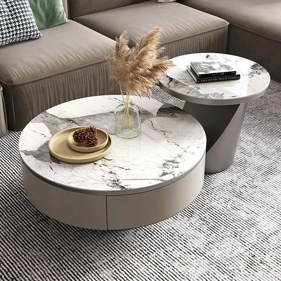 Bàn Trà Đôi Mặt Đá Louis LHBT806 - Vẻ Đẹp Sang Trọng và Tinh Tế Cho Phòng Khách