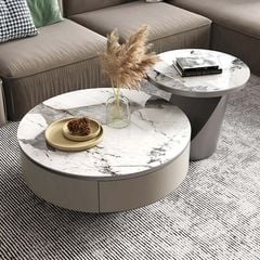 Bàn Trà Đôi Mặt Đá Louis LHBT806 - Vẻ Đẹp Sang Trọng và Tinh Tế Cho Phòng Khách