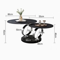 Bàn Trà Tròn 2 Mặt Xoay LHBT02- Thiết Kế Sang Trọng và Tiện Dụng