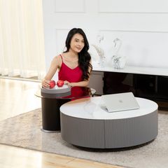 Bàn Trà Mặt Đá Horus LHBT01 - Sự Kết Hợp Hoàn Hảo Giữa Đá Tự Nhiên Và Kính Cường Lực