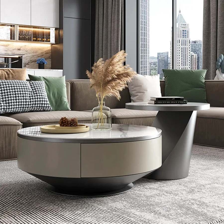 Bàn Trà Đôi Mặt Đá Louis LHBT806 - Vẻ Đẹp Sang Trọng và Tinh Tế Cho Phòng Khách