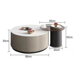 Bàn Trà Mặt Đá Horus LHBT01 - Sự Kết Hợp Hoàn Hảo Giữa Đá Tự Nhiên Và Kính Cường Lực