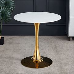 Bàn Tròn Gỗ Chân Sắt Tulip Mạ Vàng - Sang Trọng Và Đẳng Cấp Cho Mọi Không Gian