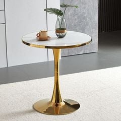 Bàn Tròn Chân Sắt Tulip Mạ Vàng LHB28A - Thiết Kế Sang Trọng, Chất Liệu Cao Cấp Cho Không Gian Hiện Đại