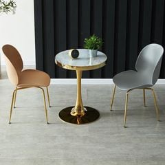 Bàn Tròn Chân Sắt Tulip Mạ Vàng LHB28A - Thiết Kế Sang Trọng, Chất Liệu Cao Cấp Cho Không Gian Hiện Đại