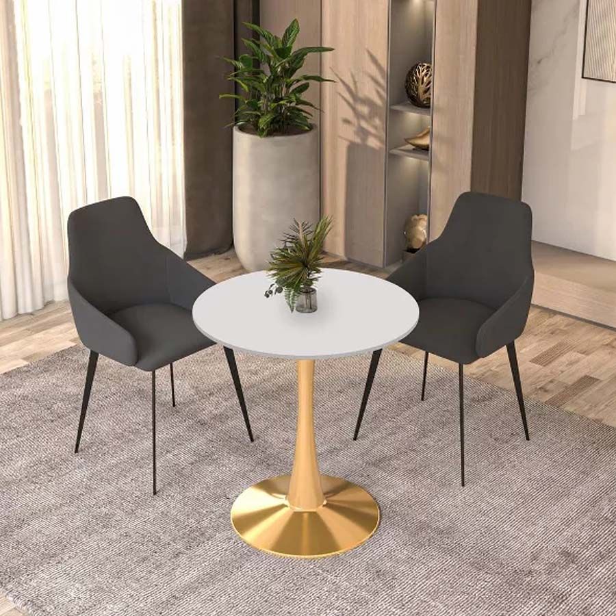 Bàn Tròn Gỗ Chân Sắt Tulip Mạ Vàng - Sang Trọng Và Đẳng Cấp Cho Mọi Không Gian