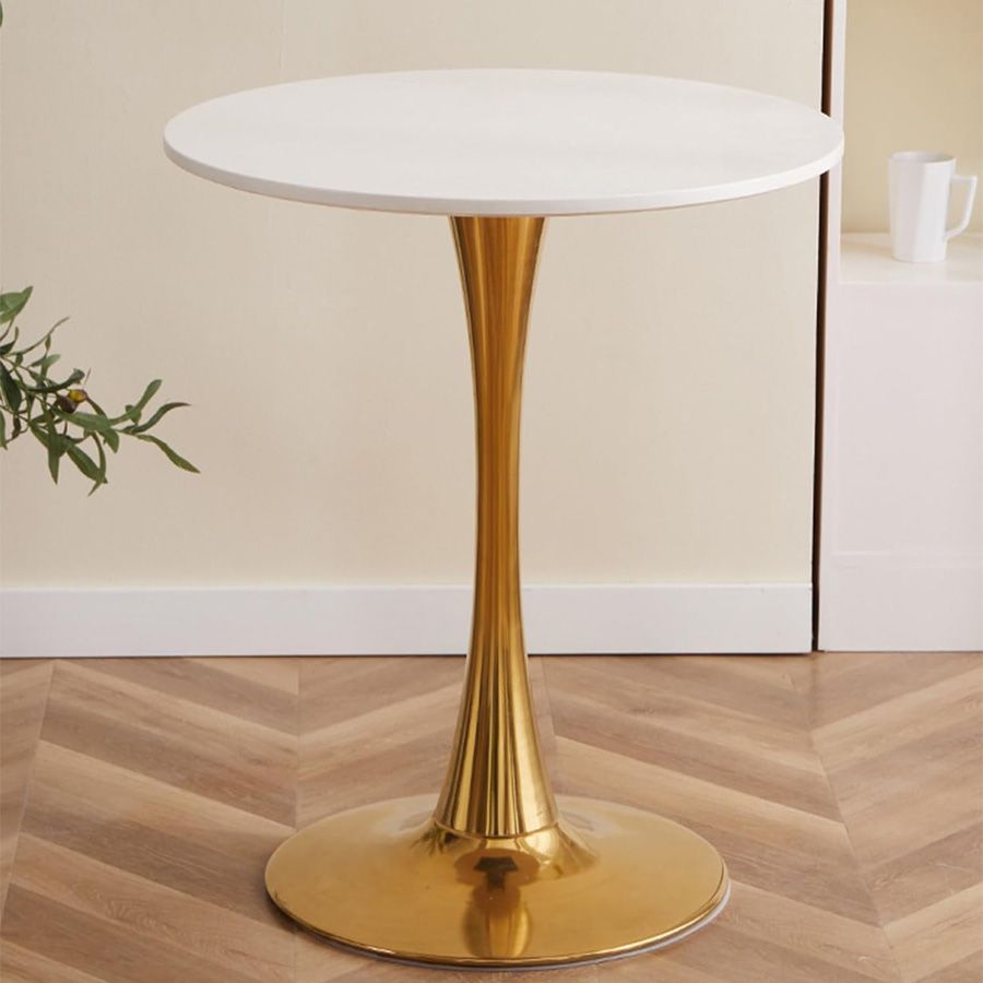 Bàn Tròn Gỗ Chân Sắt Tulip Mạ Vàng - Sang Trọng Và Đẳng Cấp Cho Mọi Không Gian